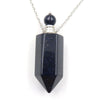 Natural Crystal Hexagonal Perfume Bottle Pendant Necklace  Fluorite Pendant Essential Oil Jar Chain Necklace eprolo