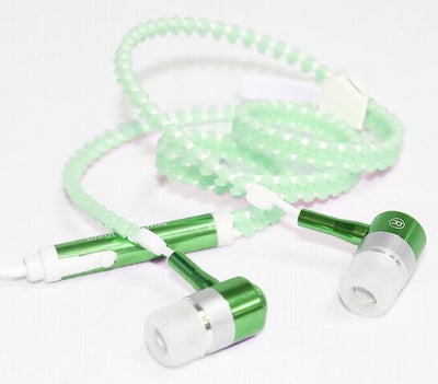 Wired earbuds Light Luminous Metal Zipper Earphone Glow In The Dark earbuds Hands Free Zipping earbuds Earhpones eprolo