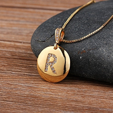 Letter Necklace Gold 26 Letters Charm Necklaces Pendants Copper CZ Jewelry Personalized Necklace eprolo