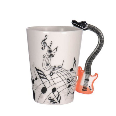Guitar Ceramic Cup Personality Music Note Milk Juice Lemon Mug Coffee Tea Cup Home Office Drinkware Unique Gift eprolo