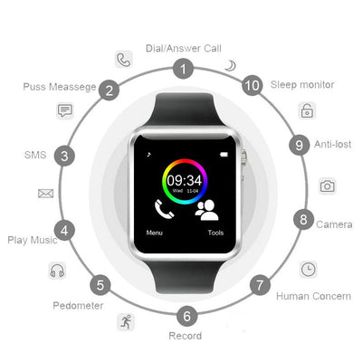 A1 WristWatch Bluetooth Smart Watch Sport Pedometer Smartwatch For Android Smartphone eprolo