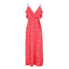 Backless v neck ruffles sexy dress women High waist split long dress summer Beach maxi dress boho print dress eprolo