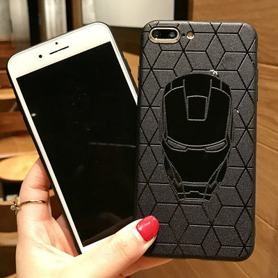 Marvel Avengers Captain America Shield Superhero Case for iPhone 6s 7 8 Plus X 10 Silicone Rubber Cover Ironman coque eprolo