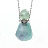 Natural Crystal Hexagonal Perfume Bottle Pendant Necklace  Fluorite Pendant Essential Oil Jar Chain Necklace eprolo