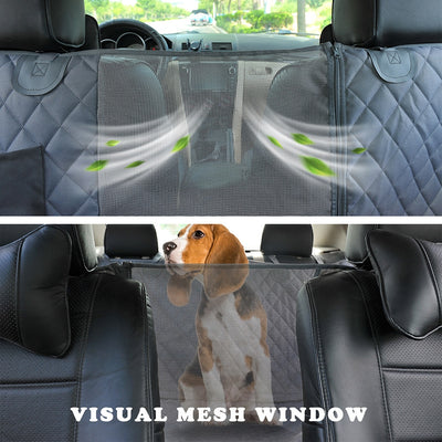 Dog Car Seat Cover View Mesh Waterproof Pet Carrier Car Rear Back Seat Mat Hammock Cushion Protector With Zipper And Pockets eprolo