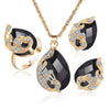 Crystal Peacock Jewelry Sets Necklace Earring Ring eprolo