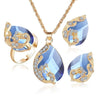 Crystal Peacock Jewelry Sets Necklace Earring Ring eprolo