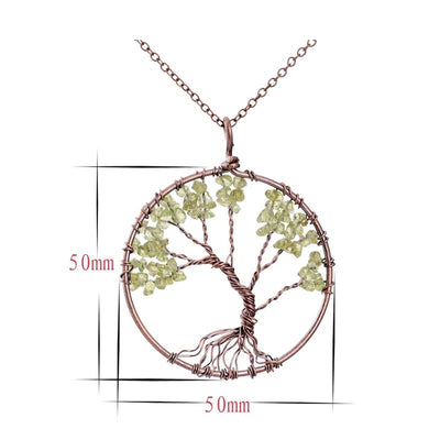 Crystal Natural Stone Tree Necklace eprolo