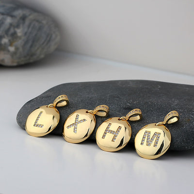 Letter Necklace Gold 26 Letters Charm Necklaces Pendants Copper CZ Jewelry Personalized Necklace eprolo