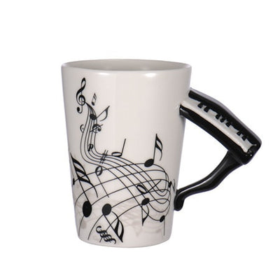 Guitar Ceramic Cup Personality Music Note Milk Juice Lemon Mug Coffee Tea Cup Home Office Drinkware Unique Gift eprolo