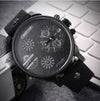 Cagarny Men's Quartz Watch  Date Dual Time Analog Leather Strap eprolo
