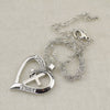 Silver Plated Jewelry Necklace Women Cross Heart Love Crystal Pendant Necklace Choker Necklaces Top Qualit eprolo