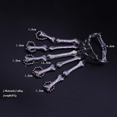 Halloween Props Gift Fun Nightclub Party Punk Finger Bracelet Gothic Skull Skeleton Bone Hand Finger Bracelet eprolo
