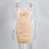 2 Layers Ruched Sexy Bodycon Dress Women Autumn Dress Elegant Mini Winter Dress eprolo