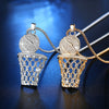 Men's Necklace Ice Gold Basketball And Hoop Necklace Gold Silver Steel Chain Pendant Long Chain Necklace Sport Cell Gift eprolo