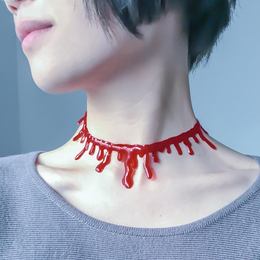Halloween Decoration Horror Blood Drip Necklace Fake eprolo