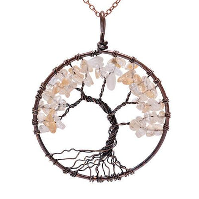 Crystal Natural Stone Tree Necklace eprolo