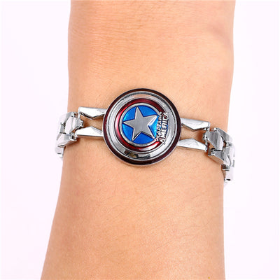 Movie The Avengers Silver Alloy Bracelet Captain America Shield Metal Bangle cosplay jewelry eprolo