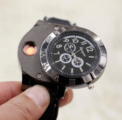 Military USB Charging Lighter Watch Flameless Windproof Cigarette Lighters eprolo