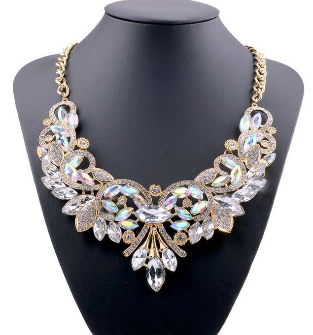Women Necklace Jewelry Flower Fashion Pendant Necklaces Link Chain Alloy Flowers Female Necklace Evening Party Wedding eprolo