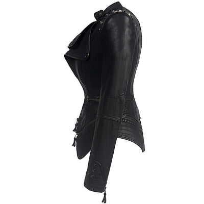 Jacket Women Faux Leather PU Jacket Winter Autumn Black Motorcycle Jacket Outerwear  Gothic Faux leather Coats Chaqueta eprolo