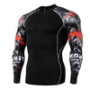 Fitness MMA Boxing Shirt Men Rashguard mma Bjj Jiu jitsu Long Sleeve T Shirt Muay thai Men Skull Print 3D Boxing Jerseys Tops eprolo