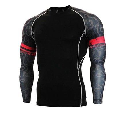 Fitness MMA Boxing Shirt Men Rashguard mma Bjj Jiu jitsu Long Sleeve T Shirt Muay thai Men Skull Print 3D Boxing Jerseys Tops eprolo