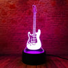 Creative Cartoon 3D Electric Music Guitar Bass Model Illusion Lamp LED 7 Color Change Gradient Baby Child Sleep Night Light Toys eprolo