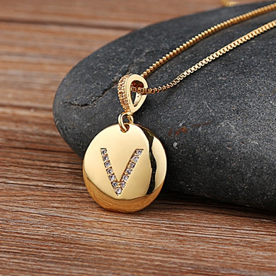 Letter Necklace Gold 26 Letters Charm Necklaces Pendants Copper CZ Jewelry Personalized Necklace eprolo