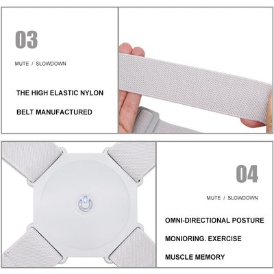 Adjustable Intelligent Posture Trainer Smart Posture Corrector Upper Back Brace Clavicle Support for Men and Women Pain Relief eprolo