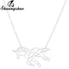 Ethnic Origami Unicorn Necklace Choker Horse Necklace Women Necklaces & Pendants Animal Necklace Silver Jewelry colar eprolo
