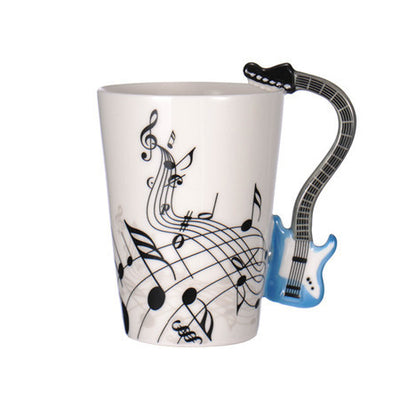 Guitar Ceramic Cup Personality Music Note Milk Juice Lemon Mug Coffee Tea Cup Home Office Drinkware Unique Gift eprolo