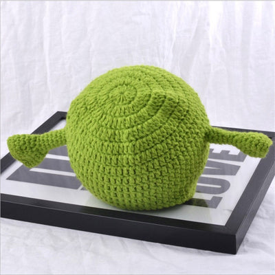 Unisex Balaclava Monster Shrek Hat Wool Winter Knitted Hats Green Party Funny Beanie Skullies Cap for Women Men Pure Handmade eprolo