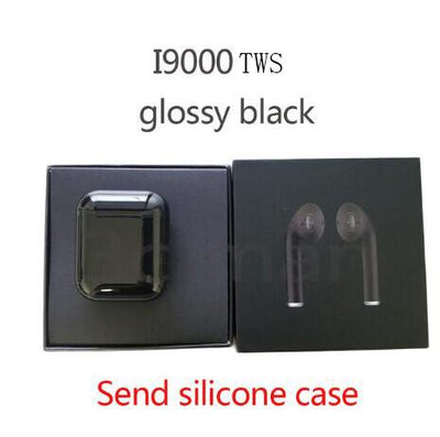 New i9000 tws matte black smart Bluetooth earphones with QI wireless charging 6D heavy bass black earbuds PKi200 i500 i10000 tws eprolo