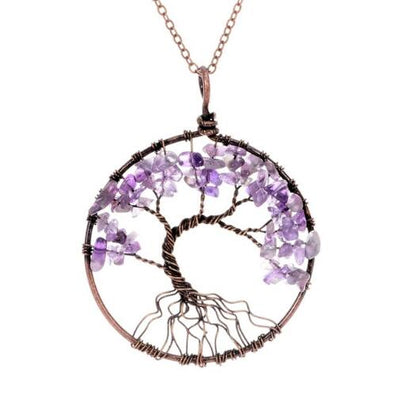 Crystal Natural Stone Tree Necklace eprolo