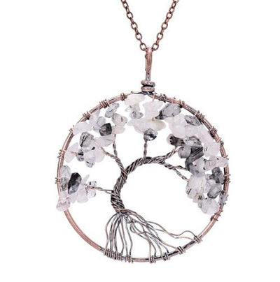 Crystal Natural Stone Tree Necklace eprolo
