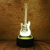 Creative Cartoon 3D Electric Music Guitar Bass Model Illusion Lamp LED 7 Color Change Gradient Baby Child Sleep Night Light Toys eprolo