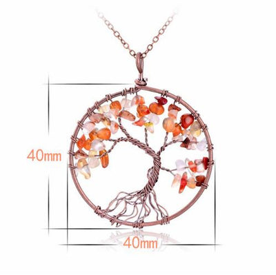 Crystal Natural Stone Tree Necklace eprolo