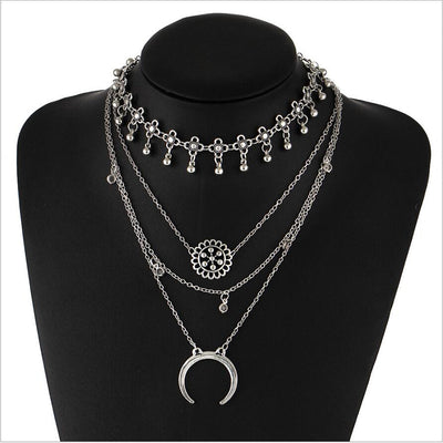 Rscvonm Women Necklace tassel Statement Necklaces Pendants Vintage Jewelry Multi Layers Long Necklace Tassel pendant Necklace eprolo