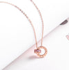 Couple Jewelry Austrian Crystal Love Necklace Luxury Brand Roman Numerical Necklace For Women Two Circle Pendant Clavicle eprolo