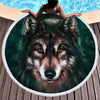 Oil painting wolf head Beach Towels Boho Swimwear Bathing Blanket eprolo