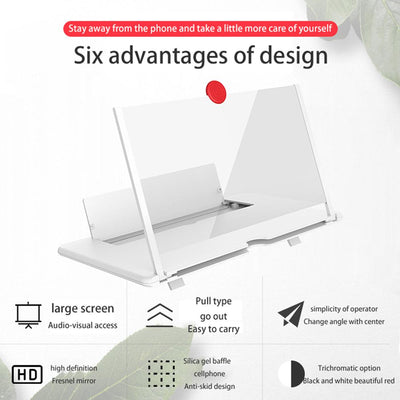 3D Phone Screen Magnifier Amplifier Folding Design HD Video Magnifying Glass Watch 3d Movies Smart Phone Bracket Holder 12inch eprolo