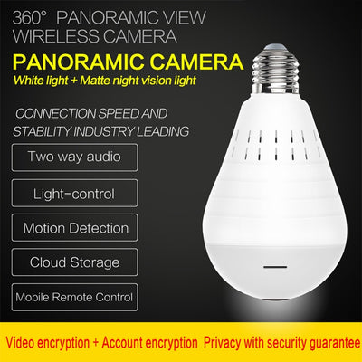 Videcam Wifi Panorama Camera Security Lamp Panoramic Bulb CCTV Video Wireless Ip Camera Surveillance Fisheye HD Camera eprolo