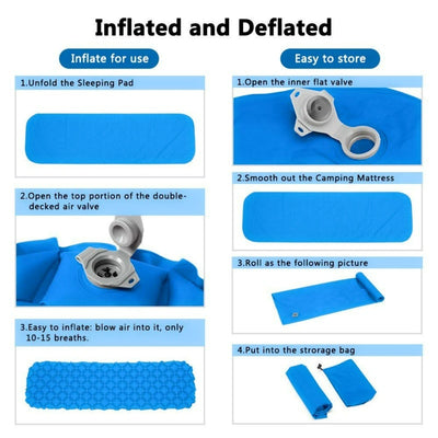 Outdoor mat camp inflatable sleeping mat self inflated mat Sleeping Pad Inflatable Air Cushion Camping with Pillow Air Mattress eprolo