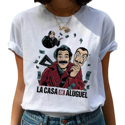 New Money Heist Harajuku T Shirts Women La Casa De Papel Hip Hop T-shirts Fashion House of Paper Tshirt Fashion Top Tees Female Getbrewtaps.com