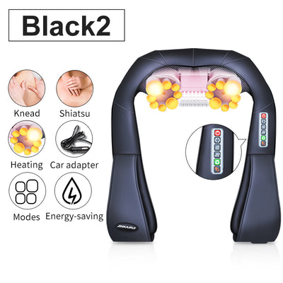 U Shape Electrical Shiatsu Back Neck Shoulder Body Massager Infrared Heated Kneading Car/Home Massager with gift box Getbrewtaps.com