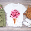Women 2020 Summer Short Sleeve Floral Flower Fashion Lady T-shirts Top T Shirt Ladies Womens Graphic Female Tee T-Shirt Getbrewtaps.com