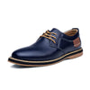 New Men Oxford Genuine PU Leather Dress Shoes Brogue Lace Up Flats Male Casual Shoes eprolo