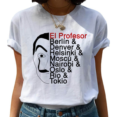 New Money Heist Harajuku T Shirts Women La Casa De Papel Hip Hop T-shirts Fashion House of Paper Tshirt Fashion Top Tees Female Getbrewtaps.com