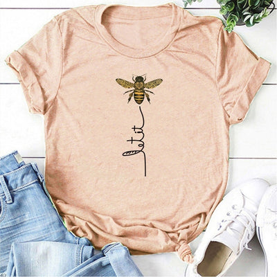 Hillbilly Women Bee Kind T-shirt Aesthetics Graphic Short Sleeve Cotton Polyester T Shirts Female Camisetas Verano Mujer 2020 Getbrewtaps.com